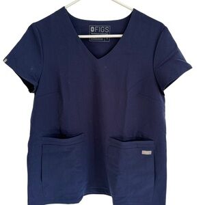 FIGS Technical Collection Navy Blue Scrub Top, Size Medium Five Pocket